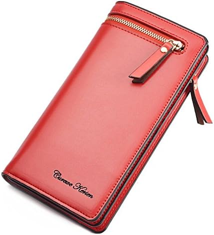 iLapland Women Long Clutch PU Leather Wallet Handbag Ladies Purse Large Capacity Multi Card Organizer Cellphone Holder with Zipper Closure