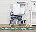STORAGE MANIAC Outdoor Umbrella Drying Rack, 20 Lines with 200 Feet Drying Space, Steel Frame & Adjustable Height, 4-arm Umbrella Clothesline for Laundry, White