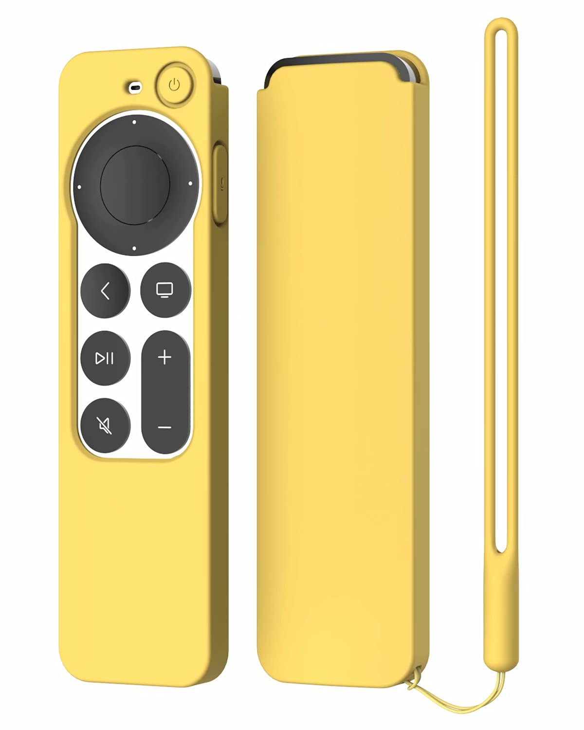 ARSUNOVO Protective Silicone Case Compatible with 2021 2022 Apple TV Siri 4K (2nd & 3nd Generation) Remote,Anti-Slipping Durable Full Protection, Shock Absorption Washable Case (Yellow)