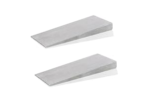 Steel Silvery Flange Wedge 4 x 2 Inch Beveled Washers Set Right Angle Metal Shims Spreading Triangle Wedges Underpinning Tape