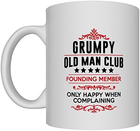 Grumpy Old Man Club 11oz White Coffee and Tea Mug Perfect for Birthday, Men, Present for Him, Dad, Husband and Grandpa