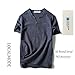 LOCALMODE Men Linen and Cotton V Neck Short Sleeve T Shirts Casual Tee Medium Gray Blue