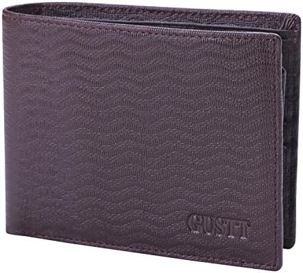 GUSTT Top Rated RFID Blocking Secure Genuine Leather Bifold/Trifold Wallets (BRN04)