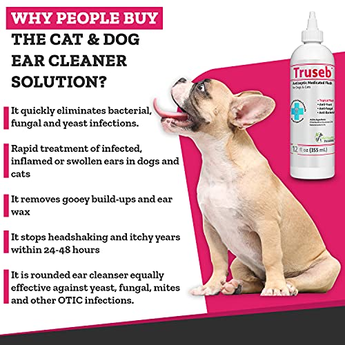 Truseb Medicated Ear Cleaning Flush for Dogs & Cats Chlorhexidine