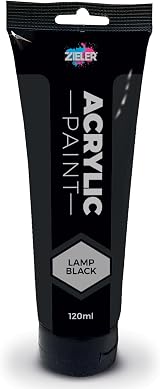 Zieler Lamp Black Acrylic Paint 120ml Easy Squeeze Tube view 1