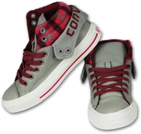 grey and pink ladies converse