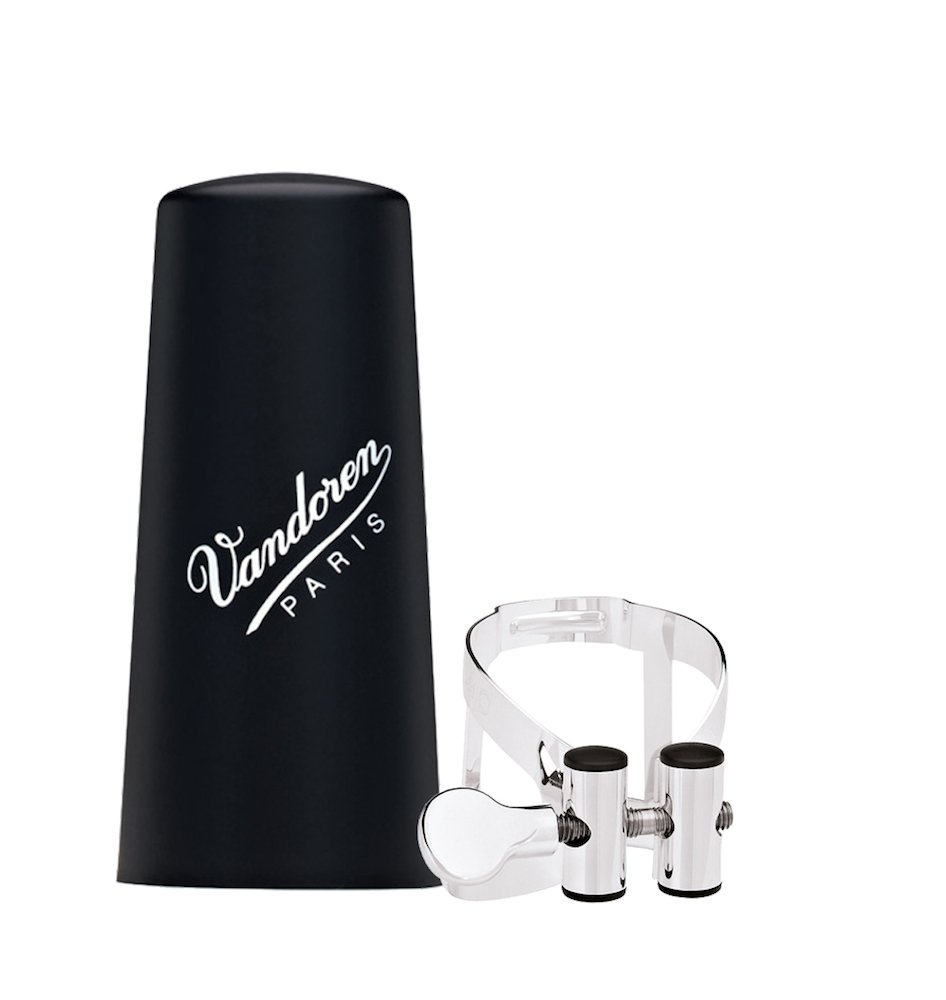 Vandoren LC53SP Alto Clarinet M/O Ligature with Plastic Cap, Silver