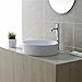 KRAUS Elavo Round Vessel White Porcelain Ceramic Bathroom Sink, 18 inch KCV-140