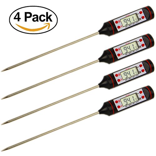 Instant Read BBQ Thermometer UPGRADE Digital Meat Thermometer Cooking Thermometer for Kitchen Grilling Food Milk Candy and Bath Water, Food Grade Stainless Steel Probe