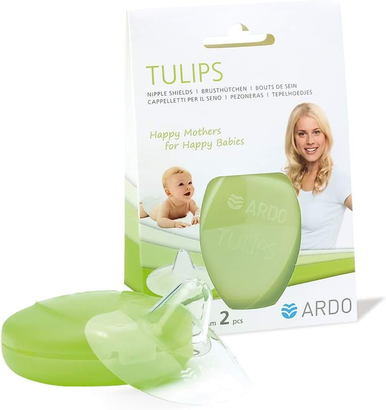 ARDO Tulips Contact Nipple Shields with Storage Case. Soft Silicone Breastfeeding Shield Set Free from BPA for Nipple Protection When Breastfeeding. Nursing Essentials for Mum & Baby. (Medium) - Image 5