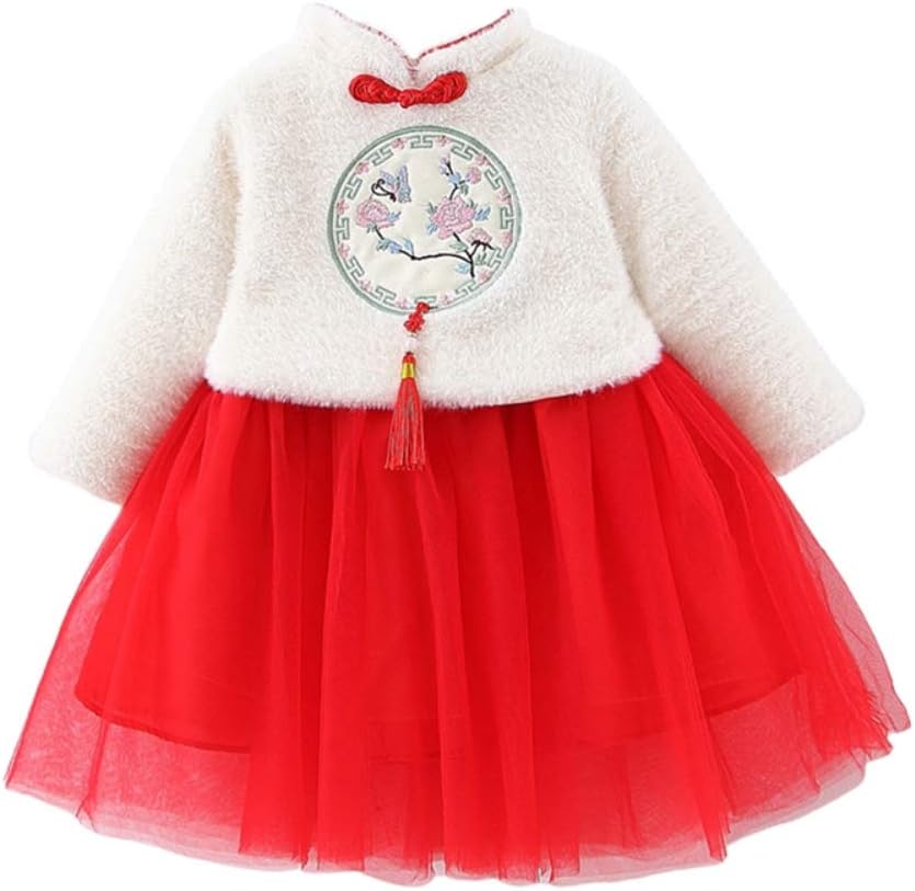 Gyratedream Dress Baby Girls Long Sleeve Kids Cheongsam