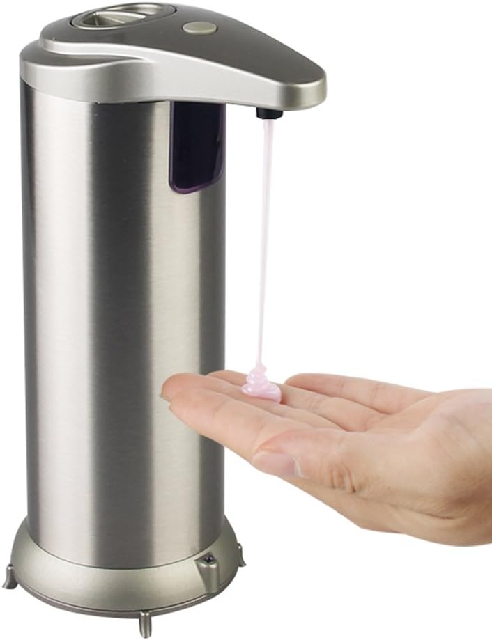 Sensor Soap Dispenser, UMCORP Automatic Hand Touchless Infrared Sensor Soap Dispenser for Bathroom Kitchen - Fingerprint Resistant Brushed Stainless Steel - compatible for Hand Sanitiser