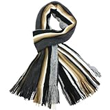 Dahlia Men's 100% Fine Acrylic Colorful Striped Knit Long Scarf