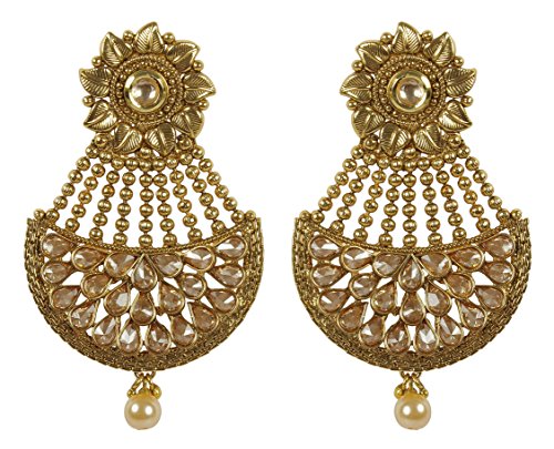Muchmore womens fashion style crystal & pearl stone polki ind…