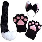 Song Qing Party Cosplay Costume Fox Ears Faux Fur Hair Hoop Headband + Tail + Paws Set
