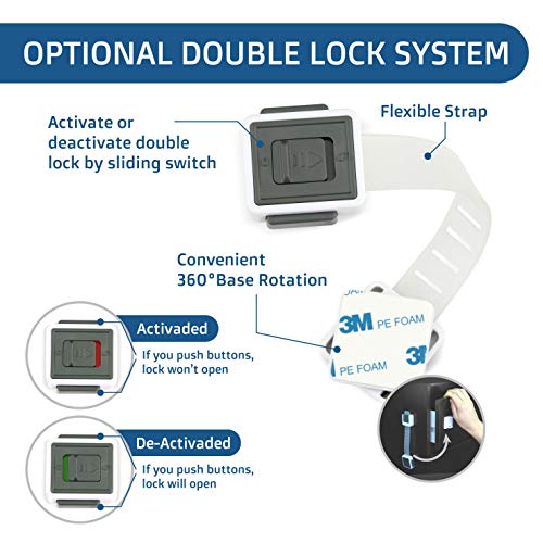 image for Wappa Baby New Version Child Safety Locks 4-Pack. Baby Proof Cabinets,