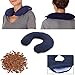 SunnyBay Heated Neck Pillow for Sore Neck Relief - Reusable Neck Heating Pad Microwavable - Microwave Neck Heating Wrap & Heat Pack - Bean Travel Pillow & Spa Neck Warmer Stress Relief (Blue, Large)