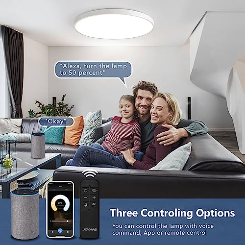 54 W LED Ceiling Light Dimmable with Remote Control 3000 K - 6500 K Ultra Thin Diameter 50 x 4 cm Flat Round Ceiling Light Compatible with Alexa Google Home WiFi Lamp for Living Room Bedroom