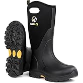Kalkal Rubber Boots for Men and Women, Waterproof Insulated Rain Boots, Neoprene Breathable Mud Boots, Outdoor Anti-slip Mens Work Farming Hunting Boots