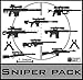 Sniper Rifles - Custom Army Brick Builder Toy Guns 1" Scaled Pack Designed for Minifigures