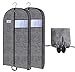 Garment Bag for Closet Storage and Travel,Hold More Clothes Garment Cover,Easily Carrying Full Zipper with Clear Window and ID Card Holder for Suits, Gowns, Dresses,Dance Costumes-2pack-Bonus Shoe Bag