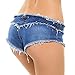 Romanstii Women Shorts Stretchable Low Waist Denim Micro Mini Jean Shorts For Girls Woman Juniors LIGHT BLUE XS