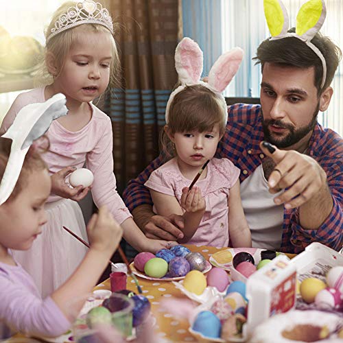 HANSGO Plush Bunny Ears Hairbands, 6PCS 6.5 Inches Cute Colorful Bunny Headband Easter Bunny Ears Hairbands for Party Decoration Party Favor
