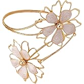 Colorful Flower Arm Cuff Bracelet for Women Adjustable Upper Arm Bangle Coil Swirl Armlet Armband Minimalist Upper Arm Cuff Summer Beach Jewelry Gifts Statement Party Jewelry
