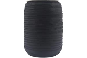 Bristlegrass Shiny Bra Strap Elastic Band for Sewing 3/8" 10mm Roll Spool Nylon Spandex Shoulder Tape for Lingerie Underwear Sewing Trim (H-3/8 Inch x 50 Yards,Black)