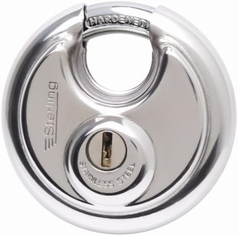Sterling SPL100 70mm Closed Shackle Disc Padlock with Stainless Steel Body, Grey