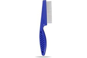 55 TRENDS 1 Piece Metal Hair Nit Comb With Handle Remove Head Nits Fine Metal Tooth Nit Comb For Adults And Kids (Blue)