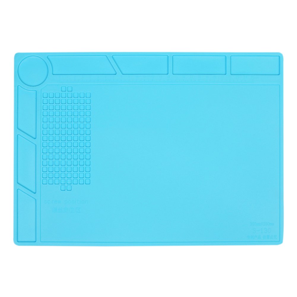 35 * 25CM Anti-Static Heat Resistant Silicone Floor Mat for Soldering Iron, Phone and Computer Repair, BGA Soldering Mattress E Rubber High Temperature