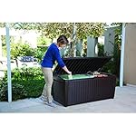 Top Rated Poly Resin Plastic Water Resistant Dark Mocha Brown 135-Gallon Storage Cargo Bench Seat Container- Elegant Rattan Finish- 57" Girth Deep Cargo Bay- Perfect Organizer For Indoors Or Outdoors