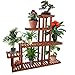 Yardeen Wooden Plant Stand Flower Display Holder Shelf 5 Tiers Storage Rack for Patio Garden Indoor Outdoor Corner 10 Pots Brownthumb 1