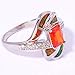 CiNily Created Orange Opal Orange Garnet Rhodium Plated Zircon Women Jewelry Gemstone Ring Size 7