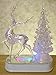 BANBERRY DESIGNS Reindeer and Christmas Tree Color Changing Acrylic Table Top Christmas Decoration - LED Christmas Decorations