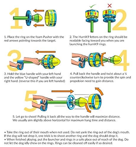HurriK9 Flying Ring Launcher Dog Exerciser Starter Pack
