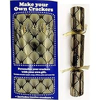 Crackers Ltd - Set of 12 Flat Pack Make Your Own Christmas Crackers - Art Deco Style in Gold and Black