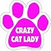Car Magnet- Paw- Crazy Cat Lady- Pink- 5.5