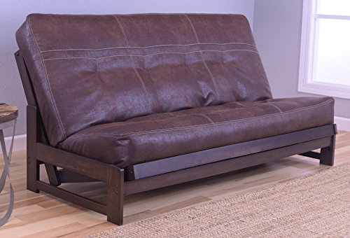 Colorado Reclaim Mocha Frame and Mattress Set w/ Choice of Fabrics, 7 Inch Innerspring Futon Sofa Bed Full Size Aspen Style (Frame w/ Palance Sable)