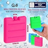 G4GADGET 8cm Freezer Blocks Pack of 6 Reusable Ice Packs for Lunch Boxes view 4