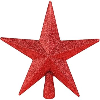 Ornativity Glitter Star Tree Topper - Christmas Red Decorative Holiday Bethlehem Star Ornament