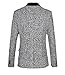 Ouye Men's Stand Collar Light Gray Casual Jacket Large