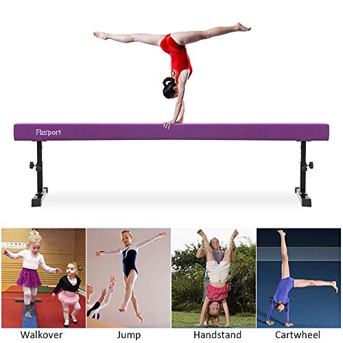 FBSPORT 8ft Adjustable Balance Beam High and Low Floor Beam Gymnastics