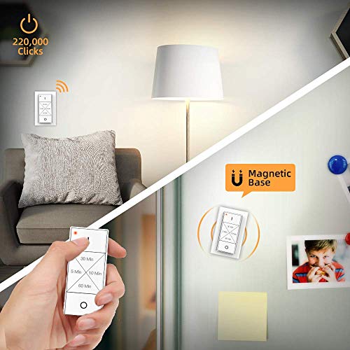 Remote Control LED Bulb by Ankuoo,Dimmable E26 LED Light Bulb with Wireless Light Switch,Wireless Bulbs Warm White,165 ft Range, 4 Timing,3 Way,No Hub Required