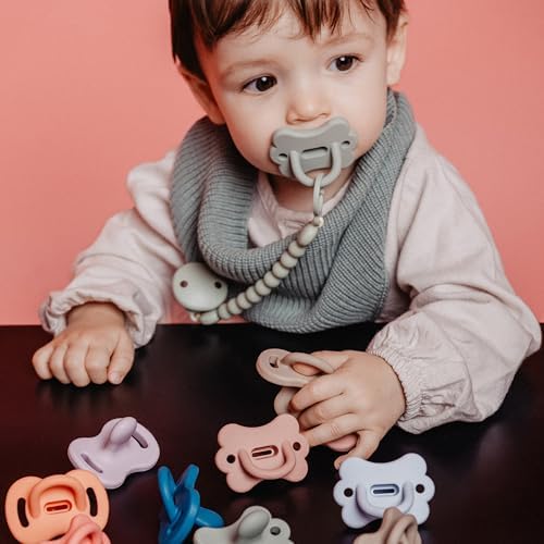 , Chupeta de silicone, bebés 0/6 meses e recém-nascidos, Physiological Teat Sx Pro, macio e flexível, ideal para dormir, respeita o desenvolvimento oral, Colour Essence, Irish Cream