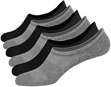 No Show Socks Mens Pack Cotton Thin Non-Slide Low Cut Mesh Knit InvisibleBoat Liner Sneaker Sock (6-11)