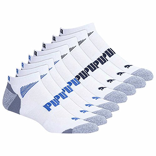 PUMA Men's No show Sport Socks, Moisture Control, Arch Support (8 Pair