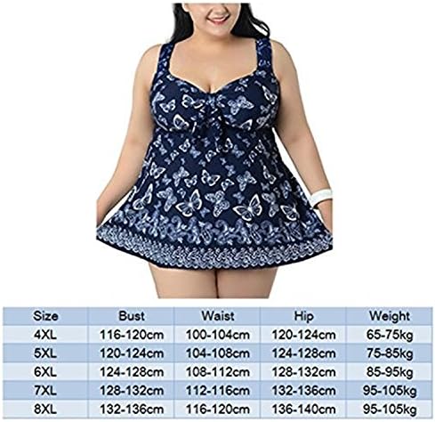 Lovelywardrobe Women Plus Size Tankinis Swimwear Dress Swimsuit Skirts Monokini BlueX-Large/8
