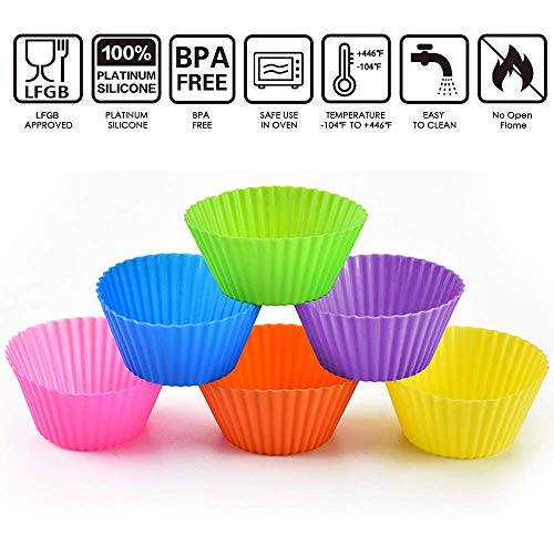 Reusable Silicone Baking Cups, Pack of 12